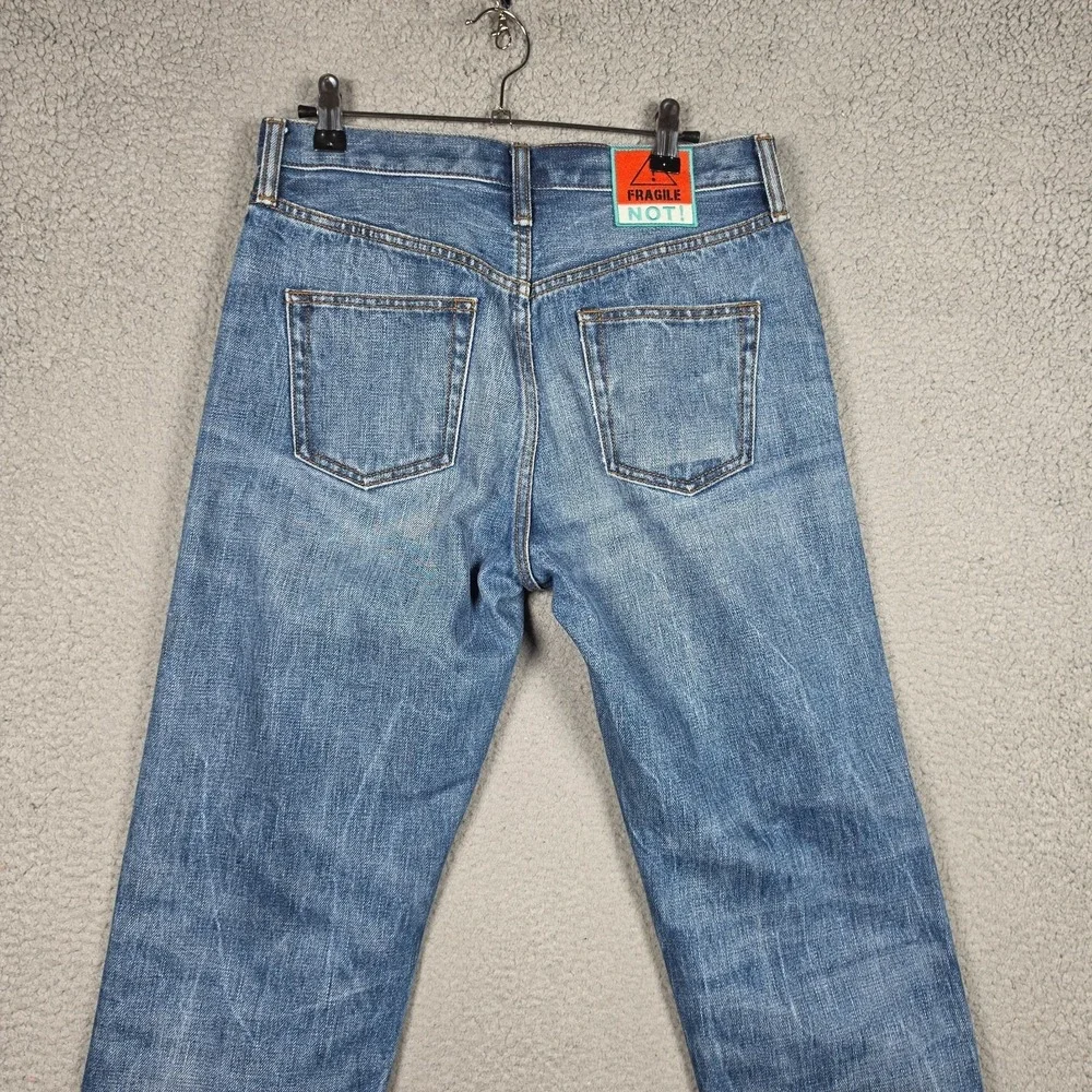 Tory Burch Jeans Womens Size 26 Medium Wash Straight Selvedge Button Fly Mom Fit